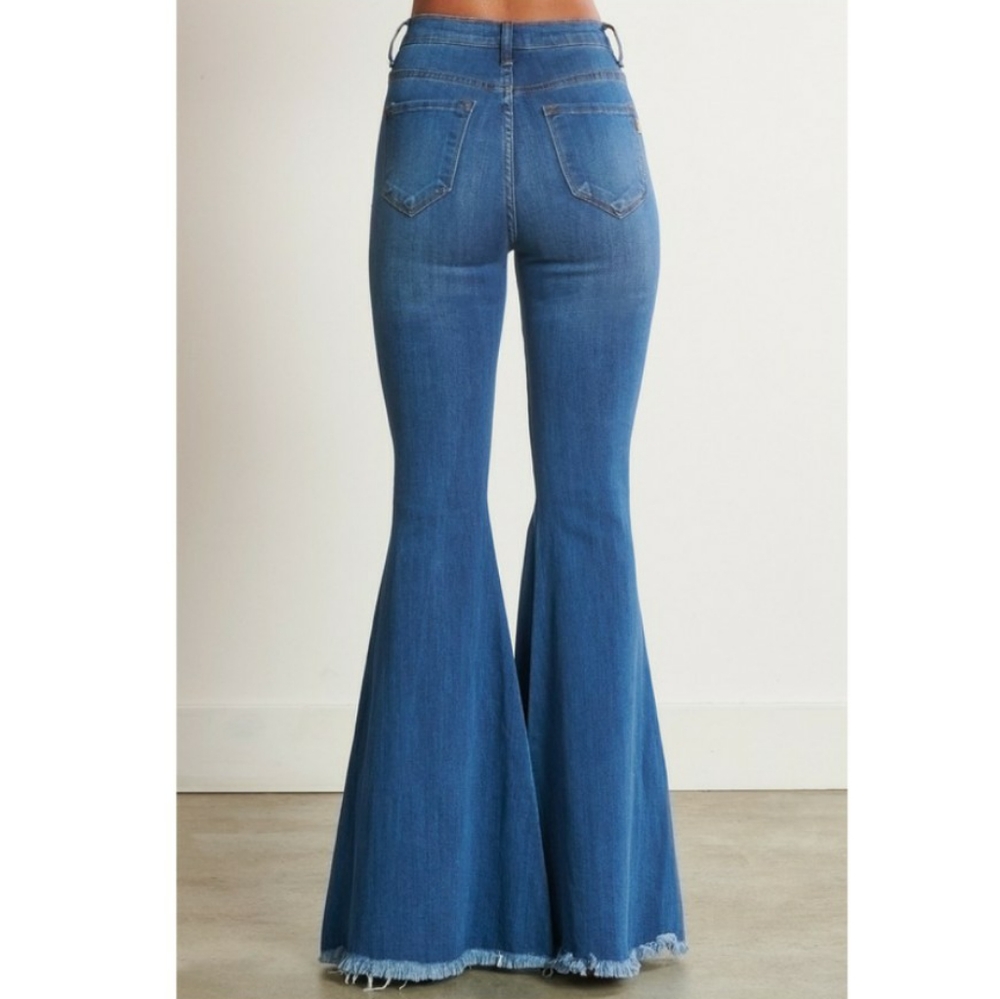 High waisted flare distressed jeans - Picture 4 of 5